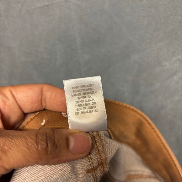 W62 Skinny Pants Chino Womens 14 Plus Size Work Casual Comfy Preppy Camel Brown - Picture 12 of 12